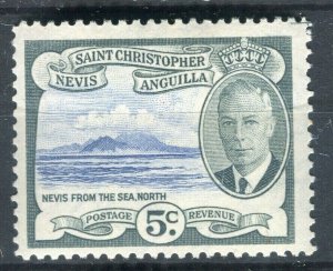 ST.KITTS; & NEVIS 1952 early GVI issue fine Mint very lightly hinged 5c.