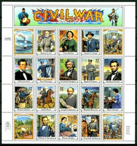 US #2975, 32c Civil War,  Sheet, VF mint never hinged, Fresh Sheets,  VF mint...