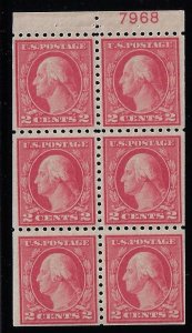 Scott #463a - $240.00 – VF-OG-NH – Booklet pane of 6.  Position D with plate #