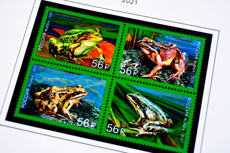 COLOR PRINTED RUSSIA 2021-2023 STAMP ALBUM PAGES (73 illustrated pages)