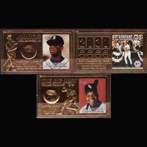 ST.VINCENT 1995 - Scott# 2204J-L Baseball Gold Set of 3 NH