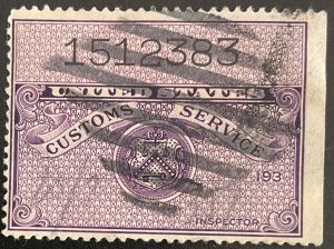 US Customs Service Used SE Single Revenue Major Thin L44