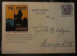 1943 Stavro Sweden Field post Postcard cover