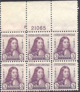 724 Mint,OG,NH...  Plate Block of 6... SCV $12.50