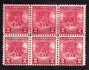 645 Mint,OG,NH/HR... Block of 6... SCV $9.30... Top 3-HR, Bottom 3-NH