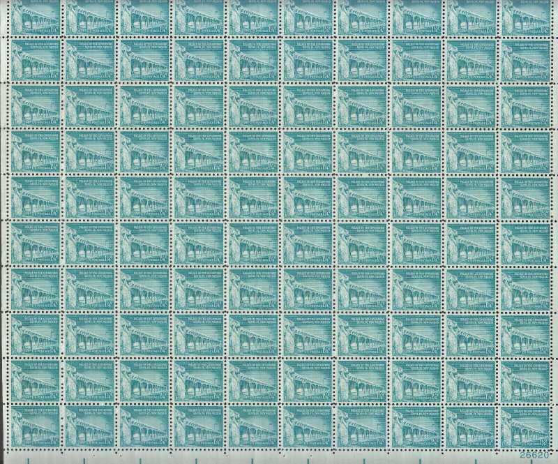 USA - 1960 1 1/4c Santa Fe complete sheets margin numbers - MNH