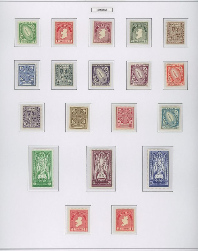 1940-45 IRELAND / IRELAND, n . 78/92 + 79a / b 17 values MNH / ** Raybaudi cert