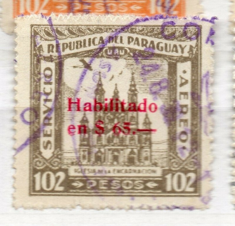 Paraguay 1937 Early Issue Fine Used 102P. Optd NW-175854