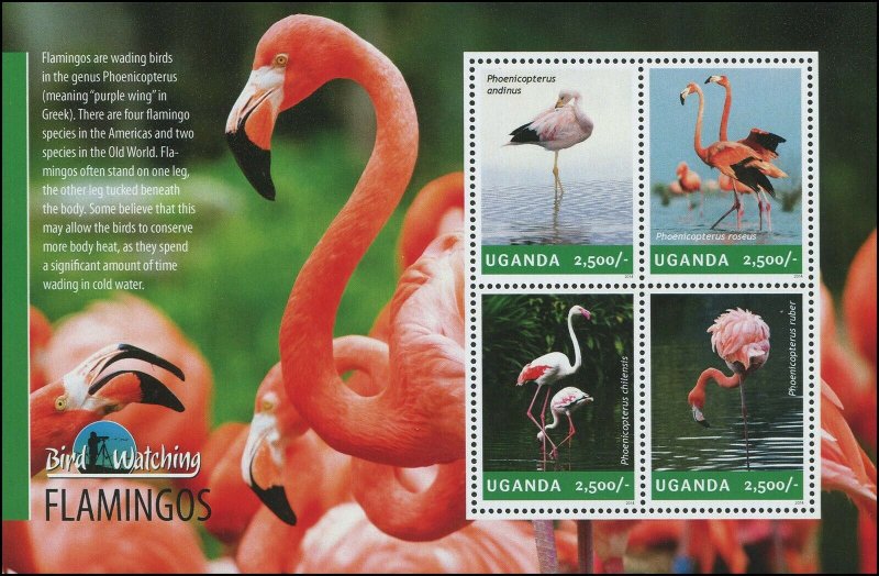 Uganda 2014 Sc 2112 Birds Flamingo CV $8