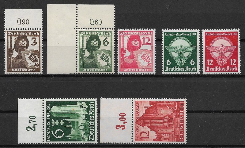 German Empire: Small Lot MNH Issues Third Reich