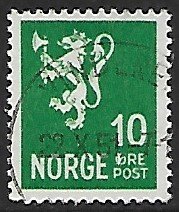 Norway # 192 - Heraldic Lion - used......{GR41}