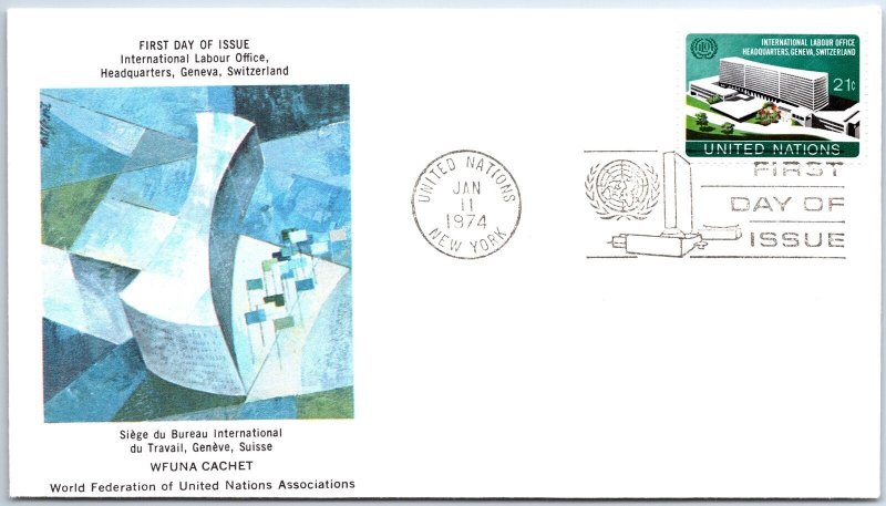 UN UNITED NATIONS FIRST DAY OF ISSUE COVER WFUNA SPECIAL CACHET #25