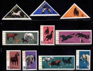 Poland Scott 1188-1197 Horse Breeding stamp set MH*