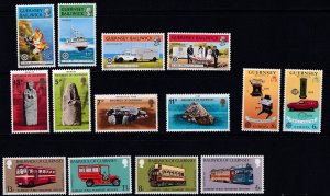 GUERNSEY 1977-79, MNH Group of 14 Stamps (4 sets)