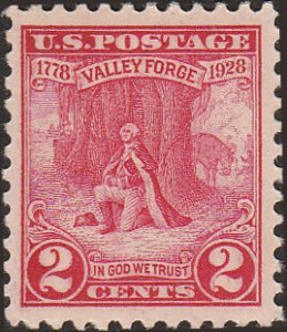 # 645 Mint FAULT Carmine Rose George Washington At Prayer Valley Forge