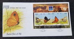 *FREE SHIP Fiji Butterflies & Moth 1994 Insect (FDC) *Hong Kong '94 *see scan