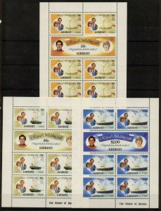 Kiribati 373-8 Sheets MNH Royal Wedding, Yacht, Princess Diana, Prince Charles