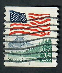 US #2280 Yosemite Flag Used PNC Single block tag  plate #7