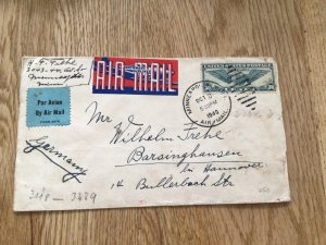 United States Minneapolis 1940 to Hanover Censor tape airmail stamps cover 57542