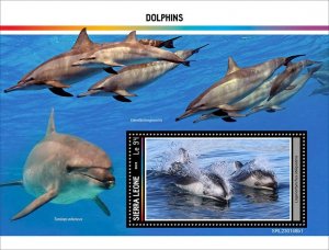 SIERRA LEONE - 2023 - Dolphins - Perf Souv Sheet #1 - Mint Never Hinged