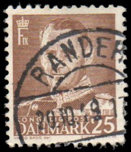 Denmark 308 - Used - 25o King Frederik IX (1948)