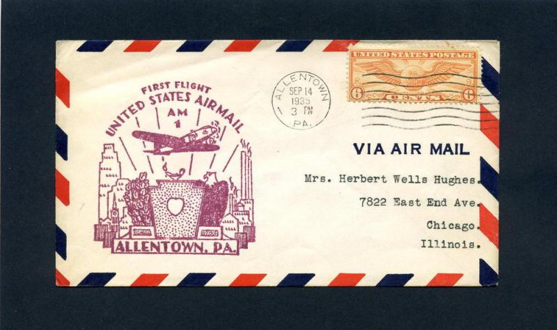 1935 FIRST FLIGHT AIR MAIL COVER  ^