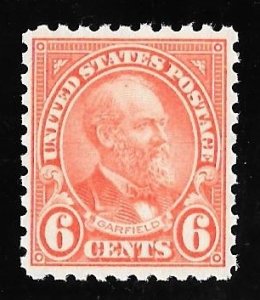 587 6 cents Garfield, Red Orange Stamp mint OG NH EGRADED XF 90 XXF