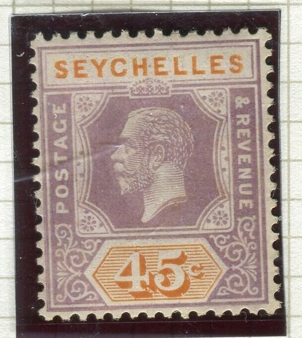 SEYCHELLES ; 1922 early GV issue fine Mint hinged Shade of 45c. value