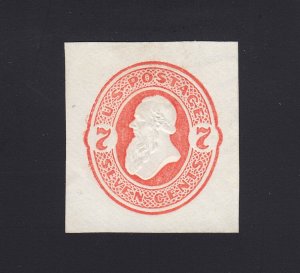 Scott #U185 7c Vermillion on White Mint Cut Square, Cat $1200.00 - PF Cert