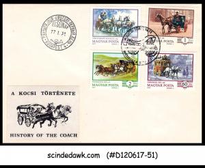 HUNGARY - 1977 HISTORY OF THE COACH / HORSE - 4V - FDC ID:B85