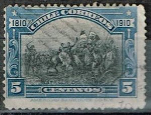 Chile 1910, Sc.# 86 used, Battle of Maipú, by Pedro Subercaseaux