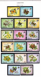 Lesotho stamps #421 - 436, MNH XF, topical Butterflies, CV $19 - FREE SHIPPING!! 