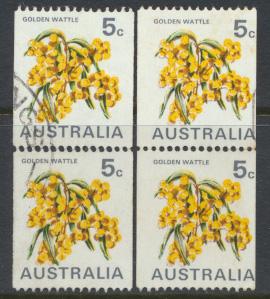 Australia  Sc# 439C Flowers Golden Wattle with paper variety Used see details 