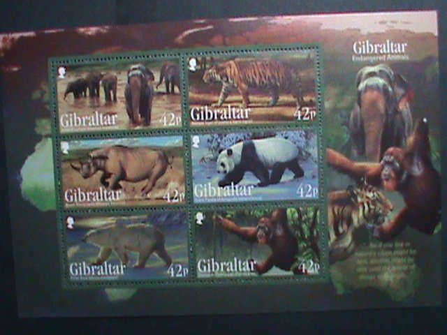 ​GIBRALTAR-2011 ENDANGER ANIMALS MNH S/S EST. $14.00 VF WE SHIP TO WORLD WIDE.