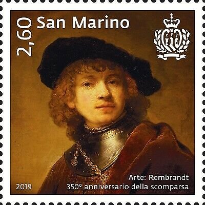 Stamps San Marino 2019. - Art: Leonardo da Vinci - Filippo Lippi - Rembrandt