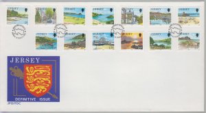 Jersey 1989  Jersey Scenes 13values on FDC