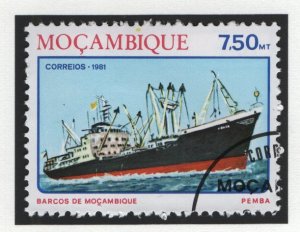 Mozambique  #786  cancelled  1981  ocean freighter 7.50m