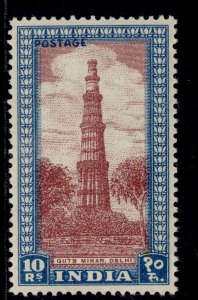 INDIA GVI SG323bw, 10r purple-brown & blue, VLH MINT. Cat £375. WMK STARS LEFT