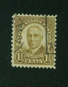 US 1930 1 1/2c brown Harding, Scott 684 used, Value = 25c