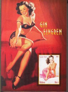 ERITREA 2017 Pop Art Gin Elvgren S/S Imperf. MNH Cinderella