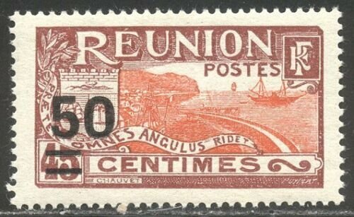 REUNION #109A SCARCE Mint Signed - 1933 50c on 45c Surcharge 