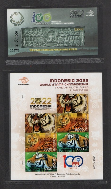 INDONESIA INDONESIE STAMP PACK 2022 WORLD STAMP CHAMPIONSHIP (OVERPRINT)