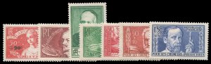 France, 1900-1950 #B47-53 (YT 329-333,343-344) Cat€95, 1936-37 Surcharge an...