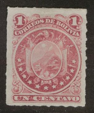 Bolivia Scott 24 MH* Rouletted arms stamp