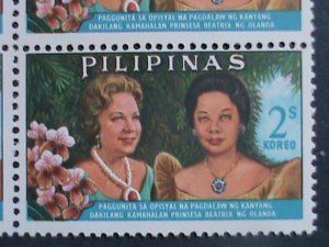 ​PHILIPPINES-1965-SC#931-4 VISIT OF PRINCESS BEATRIX-NETHERLANDS -MNH BLOCKS-