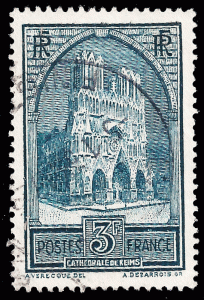 France 1931 Sc 248 UVF 5 Fr Reims Cathedral, Type IV
