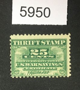 MOMEN:  US STAMPS # WS1 MINT OG H LOT #K 5950