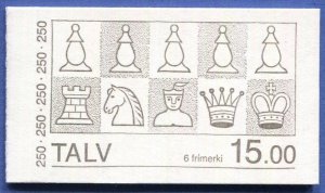 FAROE ISLANDS  Sc 94a 1983 HA2 Complete Booklet of six 250o Chess Stamps, MNH VF