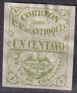 Colombia Antioquia #12 Unused CV $10.50 (A19859)