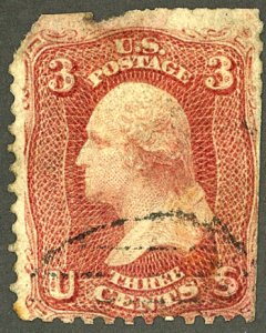 U.S. #85 USED TINY TEAR clipped perfs